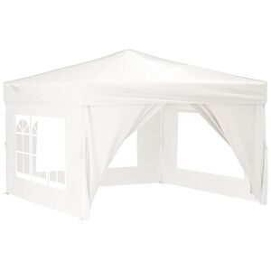 vidaXL Tenda para festas dobr&aacute;vel com paredes laterais 3x3 m branco