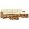 vidaXL Conjunto de Sof&aacute;s para Exterior 6 pcs Natural e Creme