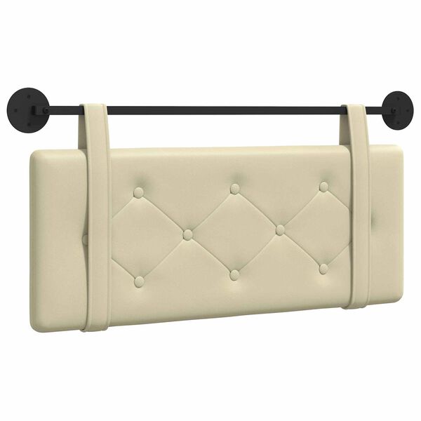 vidaXL Cabeceira Suspensa Creme 100 cm Couro Sint&eacute;tico