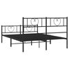 vidaXL Estrutura de cama com cabeceira e p&eacute;s 120x200 cm metal preto