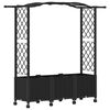 vidaXL Cama Elevada com Treli&ccedil;a e Telhado Preto 164 x 40 x 144 cm PP
