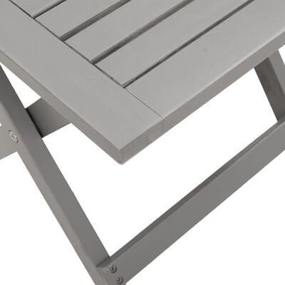 vidaXL Espreguiçadeira com mesa madeira de acácia maciça cinzento
