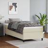 vidaXL Cama com molas/colch&atilde;o 100x200 cm couro artificial cor creme