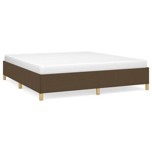 vidaXL Estrutura de cama sem colch&atilde;o 160x200 cm tecido castanho-escuro