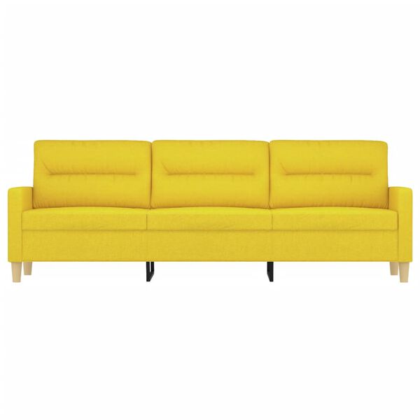 vidaXL Sof&aacute; de 3 lugares 180 cm tecido amarelo-claro