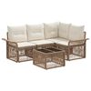 vidaXL Conjunto de Sof&aacute; de Jardim 5 unid. Bege vime PE