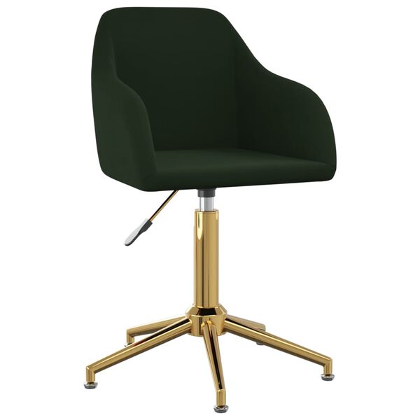 vidaXL Cadeiras de jantar girat&oacute;rias 2 pcs veludo verde-escuro