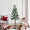 vidaXL Árvore de Natal Slim com 300 LEDs com suporte Verde 180 cm