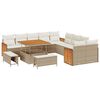 vidaXL Conjunto de Sof&aacute; de Jardim com almofada 13 pcs Bege e Creme