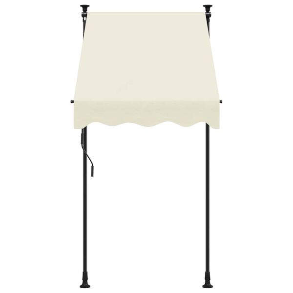 vidaXL Toldo retrátil 100x150 cm tecido e aço cor creme