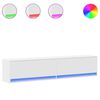 vidaXL M&oacute;vel de parede para TV com luzes LED 180x31x38 cm branco