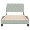 vidaXL Estrutura de cama sem colch&atilde;o 100x200 cm veludo cinzento-claro