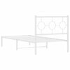 vidaXL Estrutura de cama com cabeceira 90x190 cm metal branco