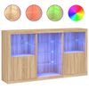 vidaXL Aparador com luzes LED 181,5x37x100 cm carvalho sonoma