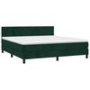 vidaXL Cama box spring c/ colch&atilde;o/LED 180x200 cm veludo verde-escuro
