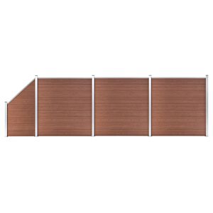 vidaXL Painel veda&ccedil;&atilde;o WPC 3 quadrados + 1 inclinado 619x186cm castanho