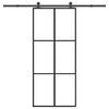 vidaXL Porta deslizante c/ conj. ferragens 90x205cm vidro ESG/alum&iacute;nio
