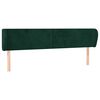 vidaXL Cabeceira de cama c/ abas veludo 183x23x78/88cm verde-escuro