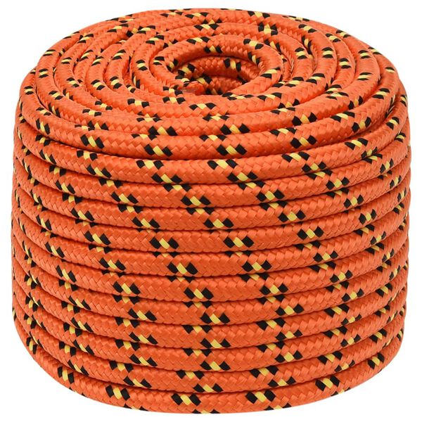 vidaXL Corda de barco 12 mm 25 m polipropileno laranja