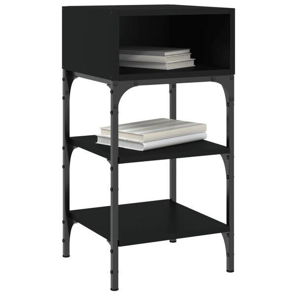 vidaXL Mesas de cabeceira 2pcs 35x34,5x70cm derivados de madeira preto