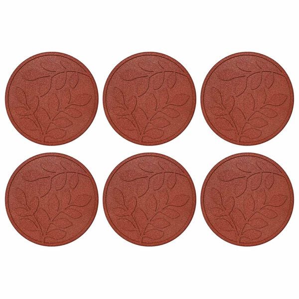 vidaXL Pedra Passo 6 pcs Vermelho &Oslash; 44 x 2 cm Borracha