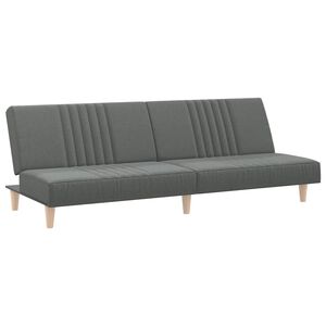 vidaXL Sof&aacute;-cama tecido cinzento-escuro