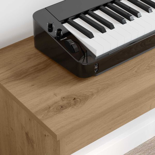 vidaXL Suporte de Teclado Carvalho Artesanal 130 x 32 x 64 cm