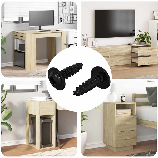 vidaXL Prego Autoperfurante 2 pcs Preto 3,5 x 12 mm Ferro