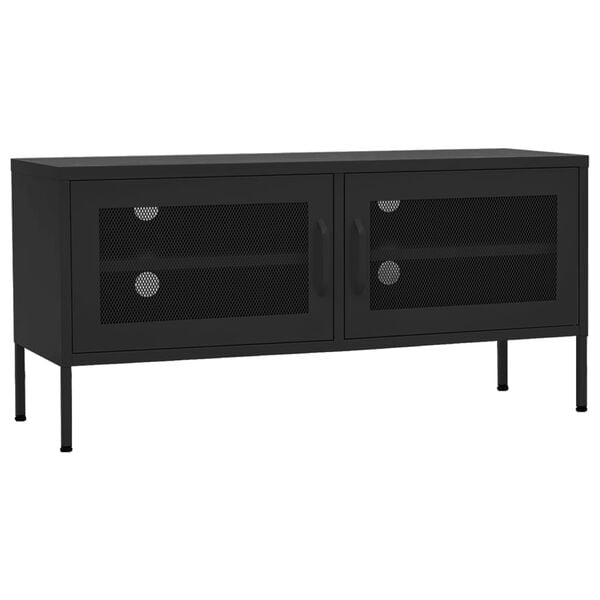 vidaXL M&oacute;vel de TV a&ccedil;o 105x35x50 cm preto