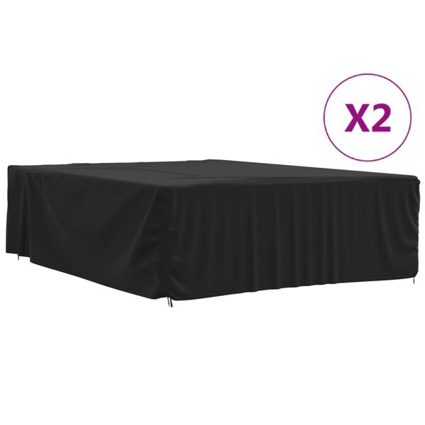 vidaXL Capas p/ mob&iacute;lia de jardim 2pcs 350x260x90 cm 420D oxford preto