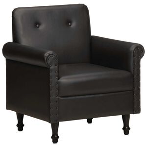 vidaXL Poltrona couro genu&iacute;no preto