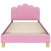vidaXL Estrutura de Cama Infantil com Cabeceira Rosa 90 x 200 cm