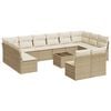 vidaXL 13 pcs conjunto de sof&aacute;s p/ jardim com almofad&otilde;es vime PE bege