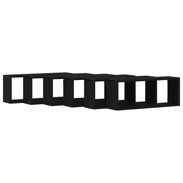 vidaXL Prateleiras de Parede 6 pcs Carvalho preto 60 x 15 x 23 cm
