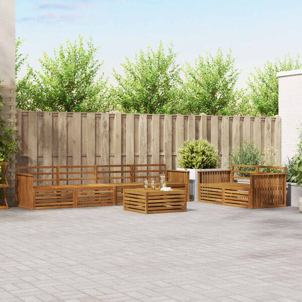 vidaXL Conjunto de Sof&aacute;s para Exterior 7 pcs Natural