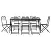 vidaXL 9 pcs conjunto de jantar para jardim rede de metal antracite