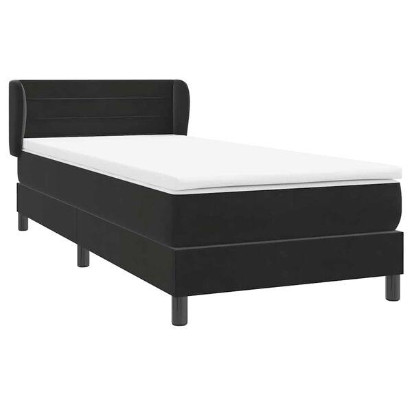 vidaXL Cama com molas/colch&atilde;o 80x220 cm veludo preto