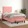 vidaXL Cama boxspring com colch&atilde;o 120x190 cm veludo rosa