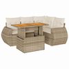 vidaXL 5 pcs conjunto de sof&aacute;s p/ jardim com almofad&otilde;es vime PE bege