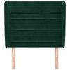vidaXL Cabeceira cama c/ abas veludo 103x23x118/128 cm verde-escuro