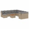 vidaXL 12 pcs conjunto de sof&aacute;s p/ jardim com almofad&otilde;es vime PE bege
