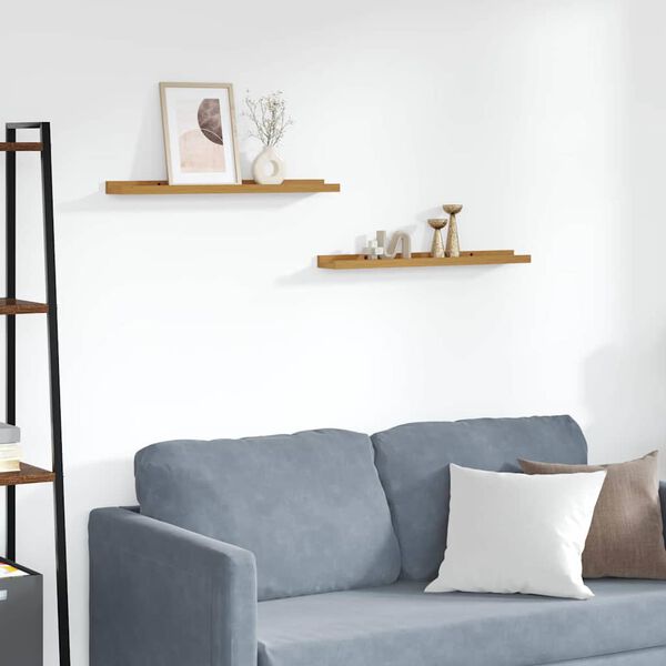 vidaXL Prateleira de Parede com prateleira 2 pcs Bege 60 x 9 x 3 cm