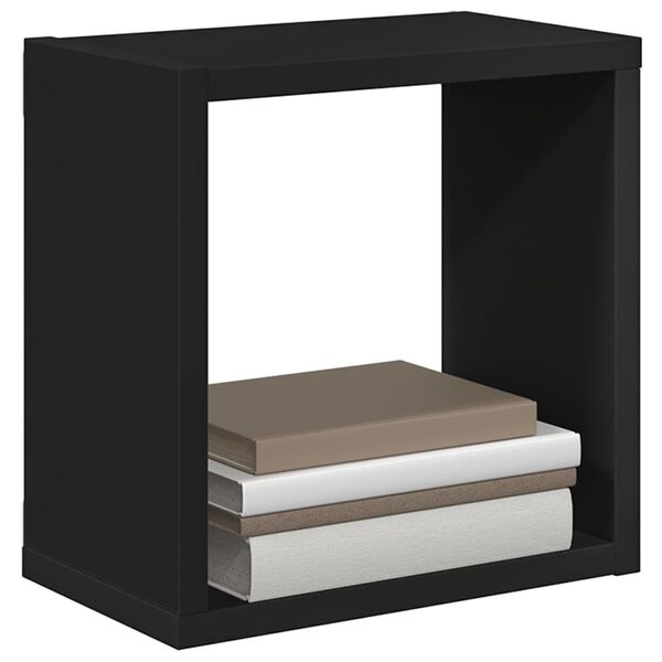 vidaXL Prateleiras de parede em forma de cubo 2 pcs 26x15x26 cm preto