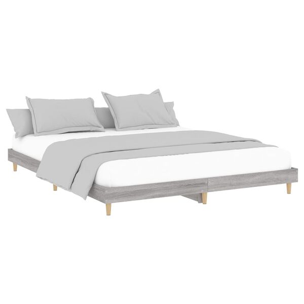 vidaXL Estrutura de cama 200x200 cm derivados madeira cinzento sonoma
