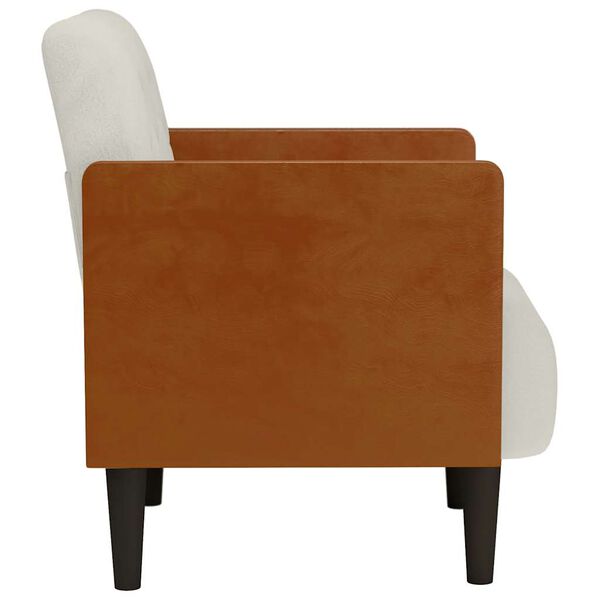 vidaXL Poltrona com apoio de bra&ccedil;os 55 cm veludo creme