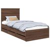 vidaXL Estrutura da Cama com gaveta Carvalho Marrom 90 x 200 cm