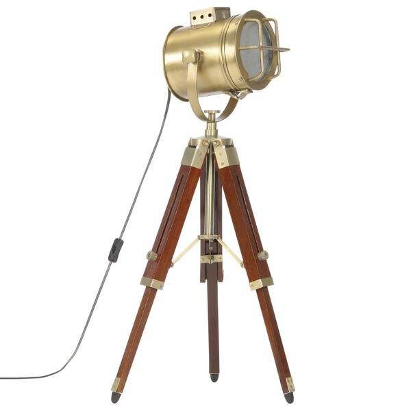 vidaXL Candeeiro de chão tripé 69 cm madeira mangueira maciça