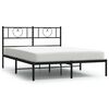 vidaXL Estrutura de cama com cabeceira 135x190 cm metal preto