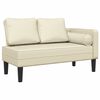 vidaXL Chaise longue com almofad&otilde;es couro artificial creme