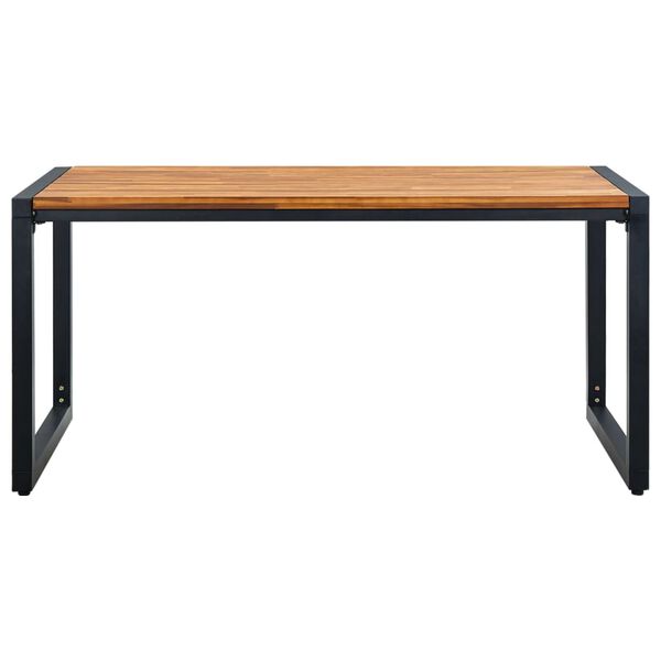 vidaXL Mesa jardim c/ pernas em forma de U 160x80x75 cm ac&aacute;cia maci&ccedil;a